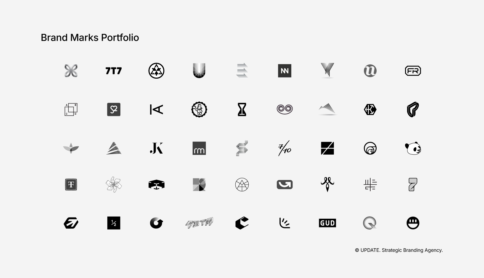Brand Marks Portfolio — brand marks and logos created by UPDATE AGENCY